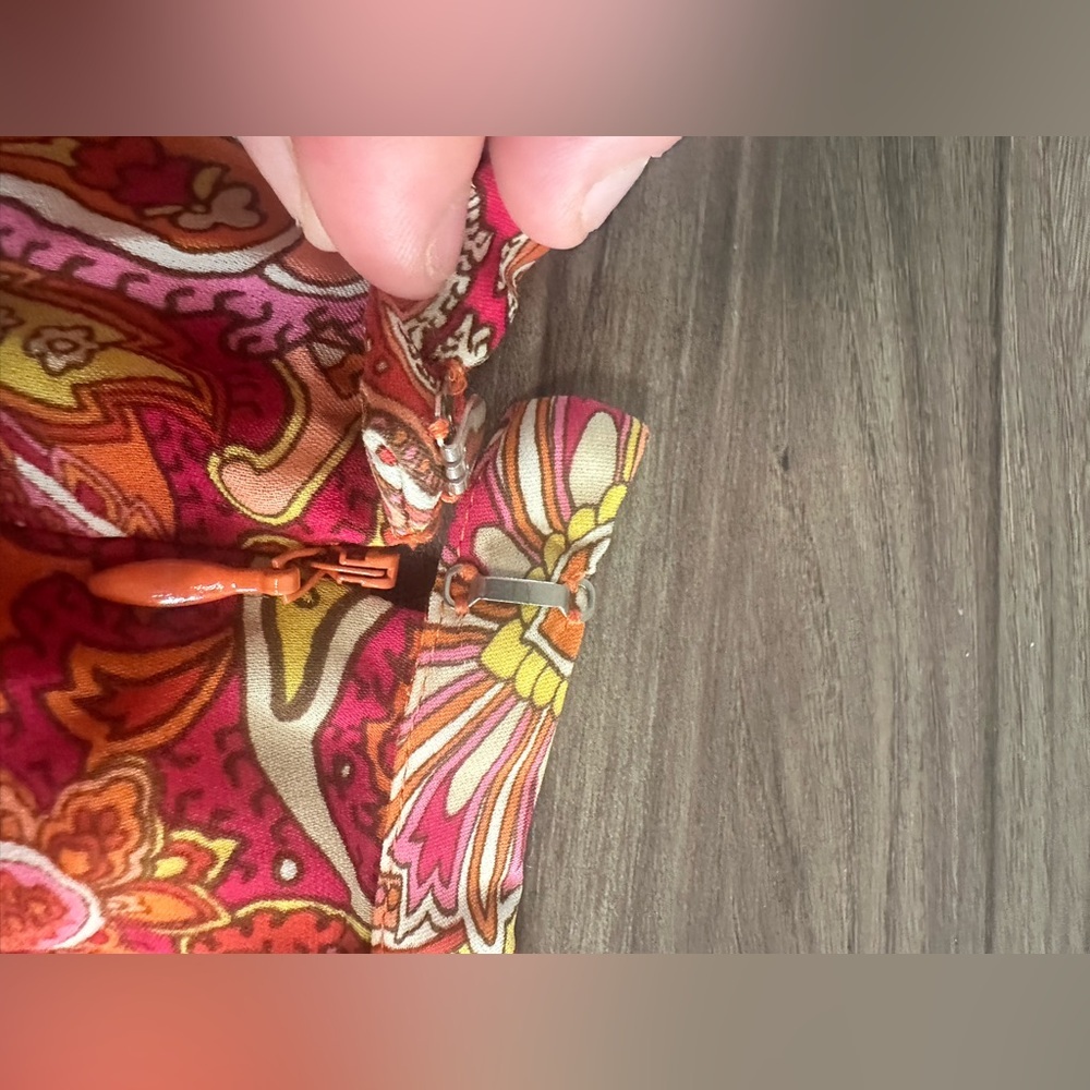 Talbots 100% Silk Paisley‎ A-Line Skirt Orange Pink Yellow Size 14W - Picture 12 of 14
